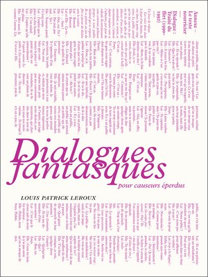 cover image of Dialogues fantasques pour causeurs éperdus